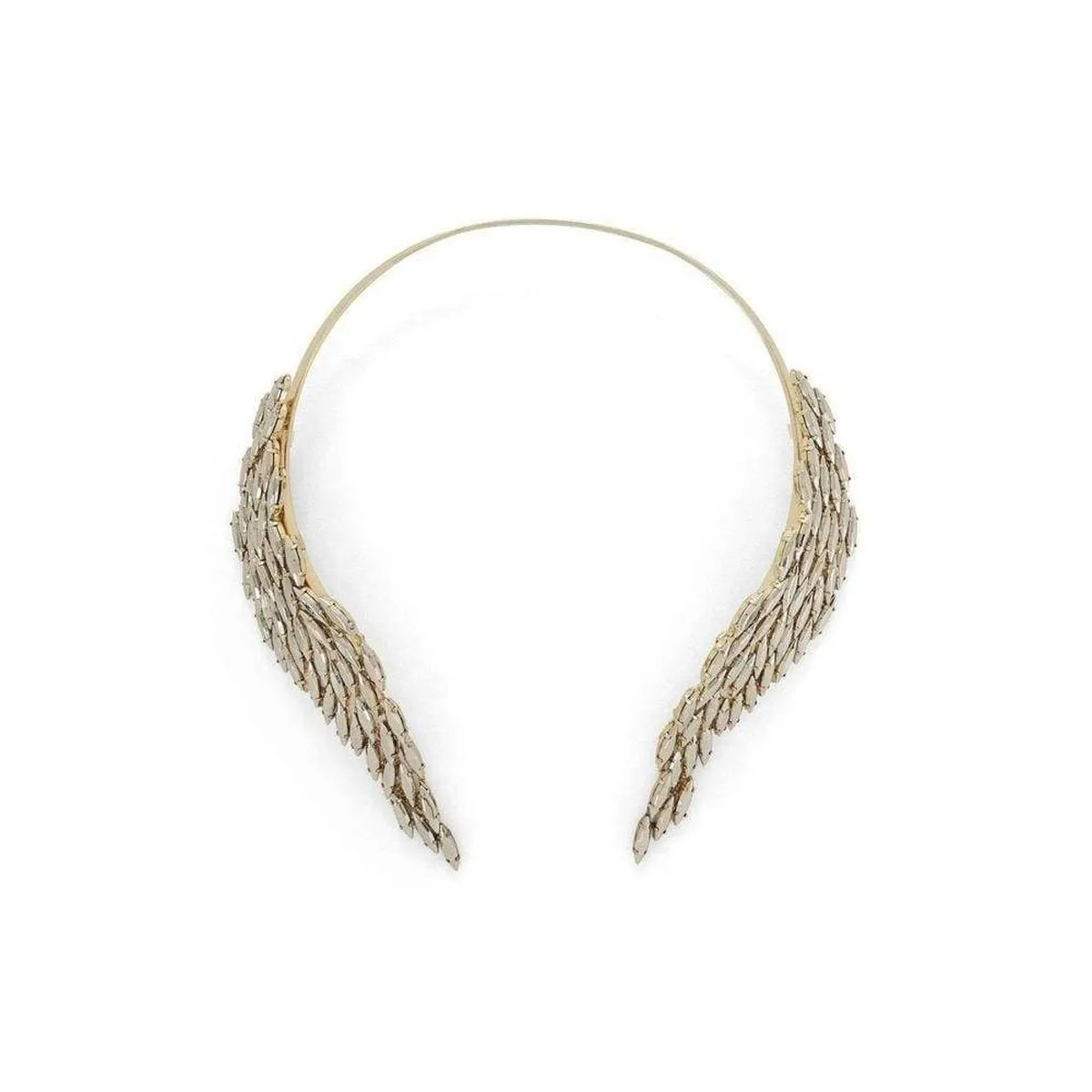 Metal Stone Fringe Collar Necklace