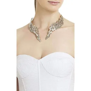 Metal Stone Fringe Collar Necklace