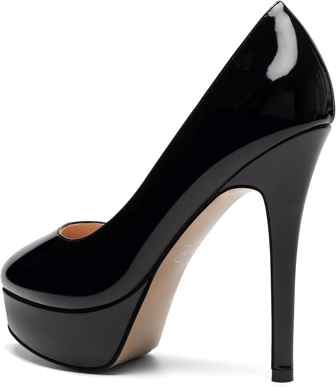 Mettesally Women's Platform High Heel Pumps Round Closed Toe Slip On Stilettos Office Elegant Party Dress Shoes