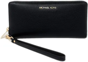 Michael Michael Kors Womens Wristlet Large Continental Wallet (Black/Gold)