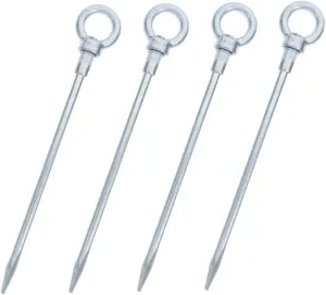 Milisten 4 Pcs Extended Ground Anchors for Camping Tarp and Outdoor Use Grass Sand and Soft Soil Durable and Portable