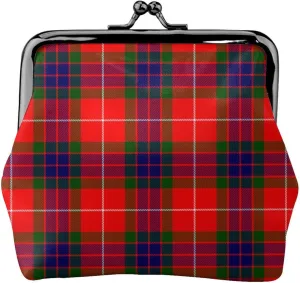 Mini PU Leather Change Purse Fraser Modern Tartan Coin Purses Wallet with Clasp Pouch
