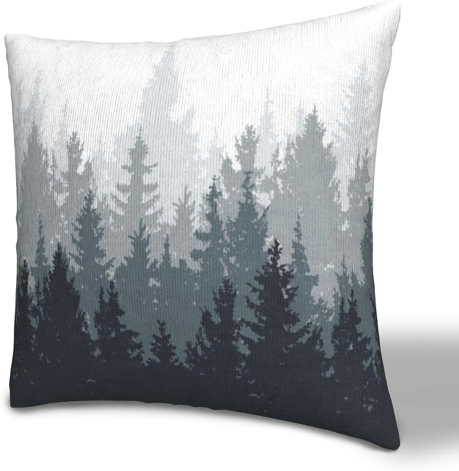 Misty Forest Pillow Covers 18X18 inch Set of 2 Coniferous Trees Throw Pillow Covers Abstract Art Outdoors Decorative Cushion Case for Bed Couch Sofa Home