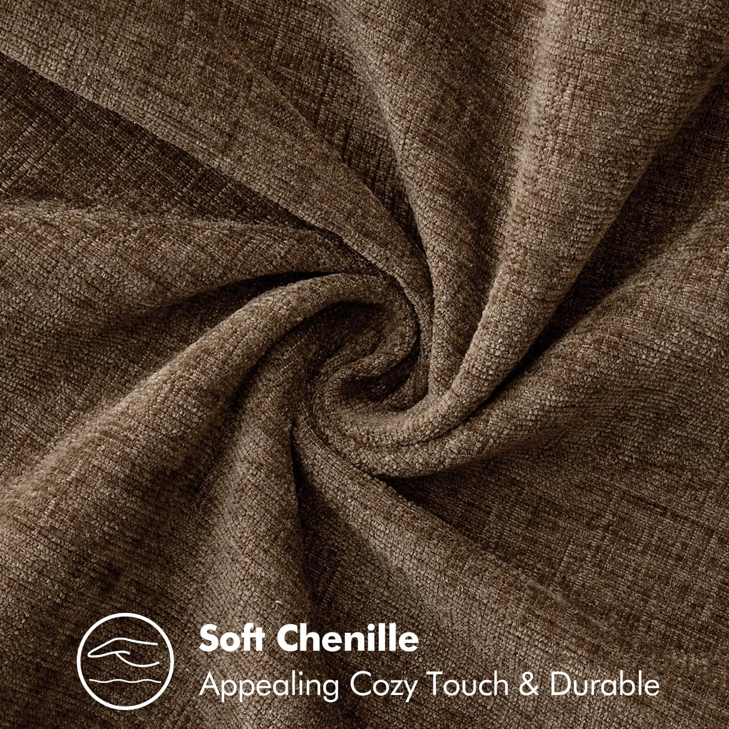 MIULEE Pack of 2 Couch Throw Pillow Covers 12x20 Inch Brown Farmhouse Decorative Pillow Covers with Stitched Edge Soft Chenille Solid Dyed Spring Pillow Covers for Sofa Bed Living Room