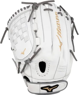 Mizuno GMVP1200PF4W MVP Prime Fastpitch Softball Glove 12", Tartan Web, Left Hand Throw, WHITE-GREY