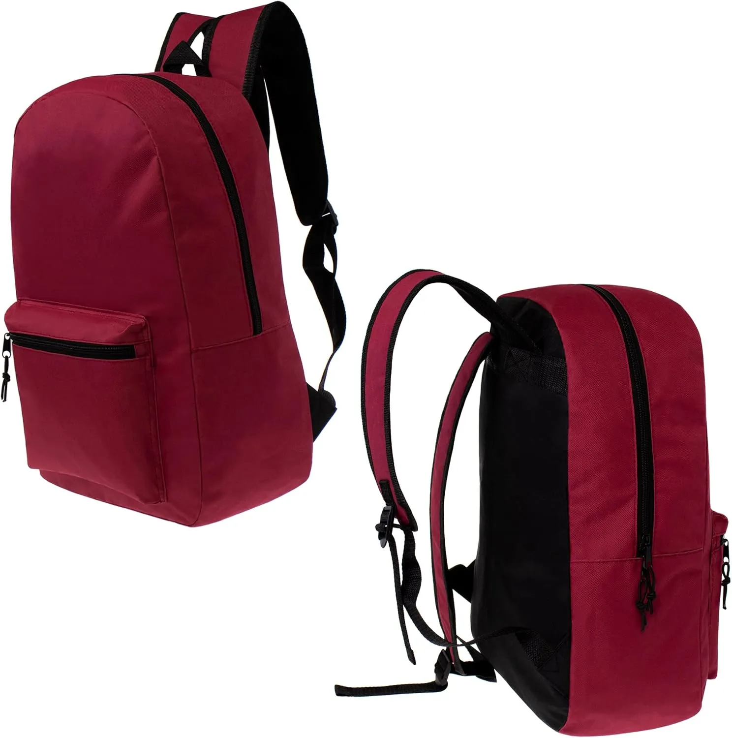 Moda West 15 Inch Wholesale Backpacks in 6 Assorted Colors with 18 Piece School Supply Kits Bulk - Case of 24 of Each