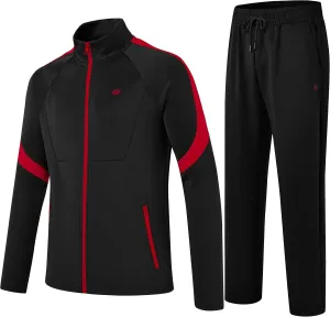 MoFiz Men's Tracksuits Sweatsuits for Men Athletic Set 2 Piece Track Suits Jogging Casual Warm Up Full Zip Running Sports