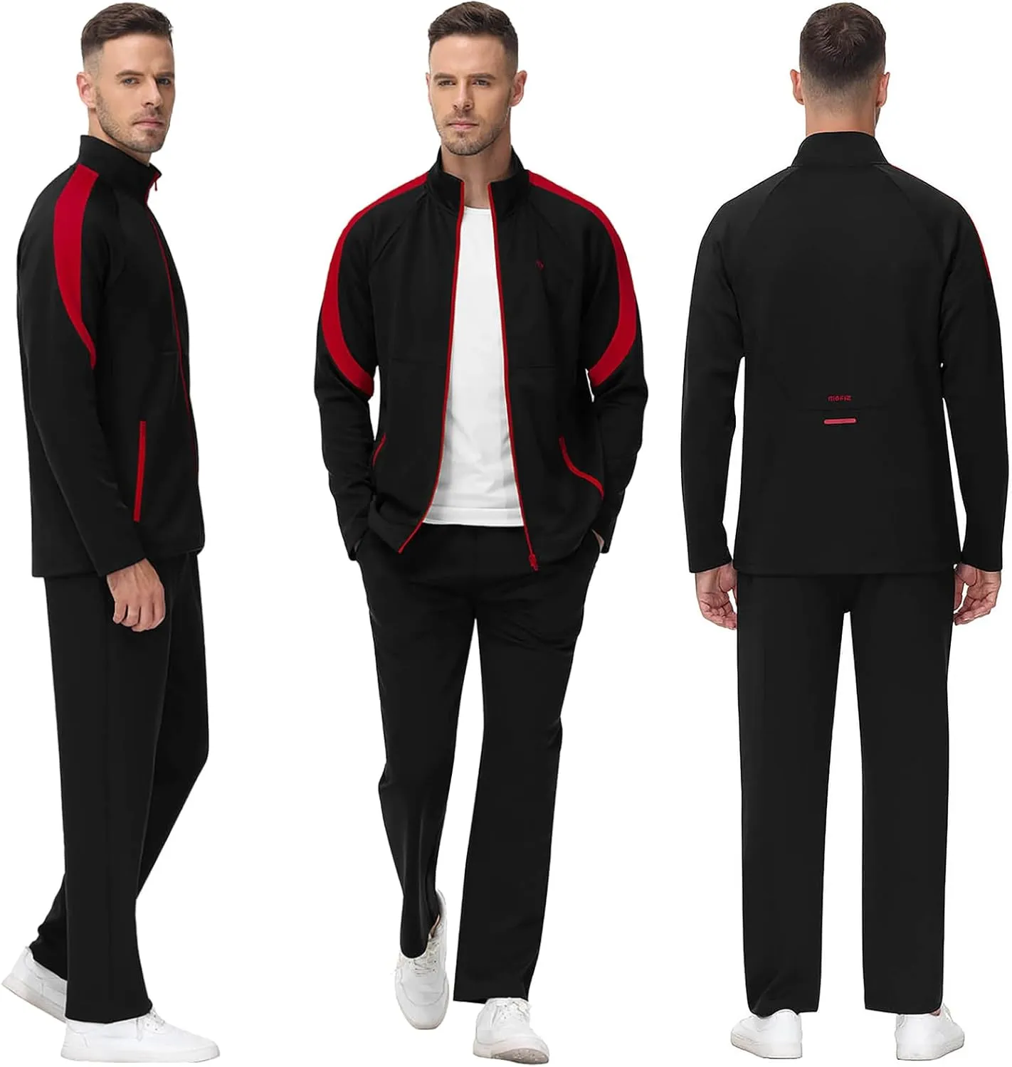MoFiz Men's Tracksuits Sweatsuits for Men Athletic Set 2 Piece Track Suits Jogging Casual Warm Up Full Zip Running Sports