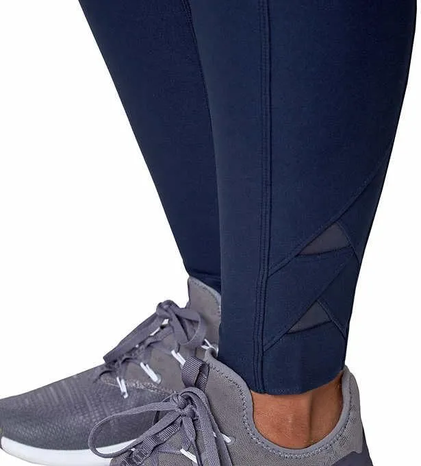 Mondetta Womens Midweight High Waisted Mesh Capri Legging