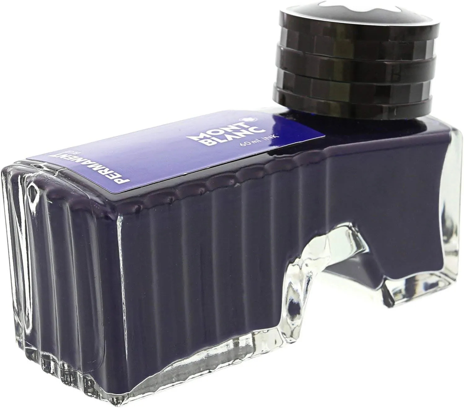 Montblanc Ink Bottle Permanent Blue 107756 – Document-Proof Refill Ink in Navy Blue for Fountain Pens, Quills, and Calligraphy Pens – 60ml Inkwell