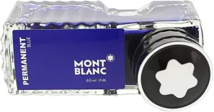 Montblanc Ink Bottle Permanent Blue 107756 – Document-Proof Refill Ink in Navy Blue for Fountain Pens, Quills, and Calligraphy Pens – 60ml Inkwell
