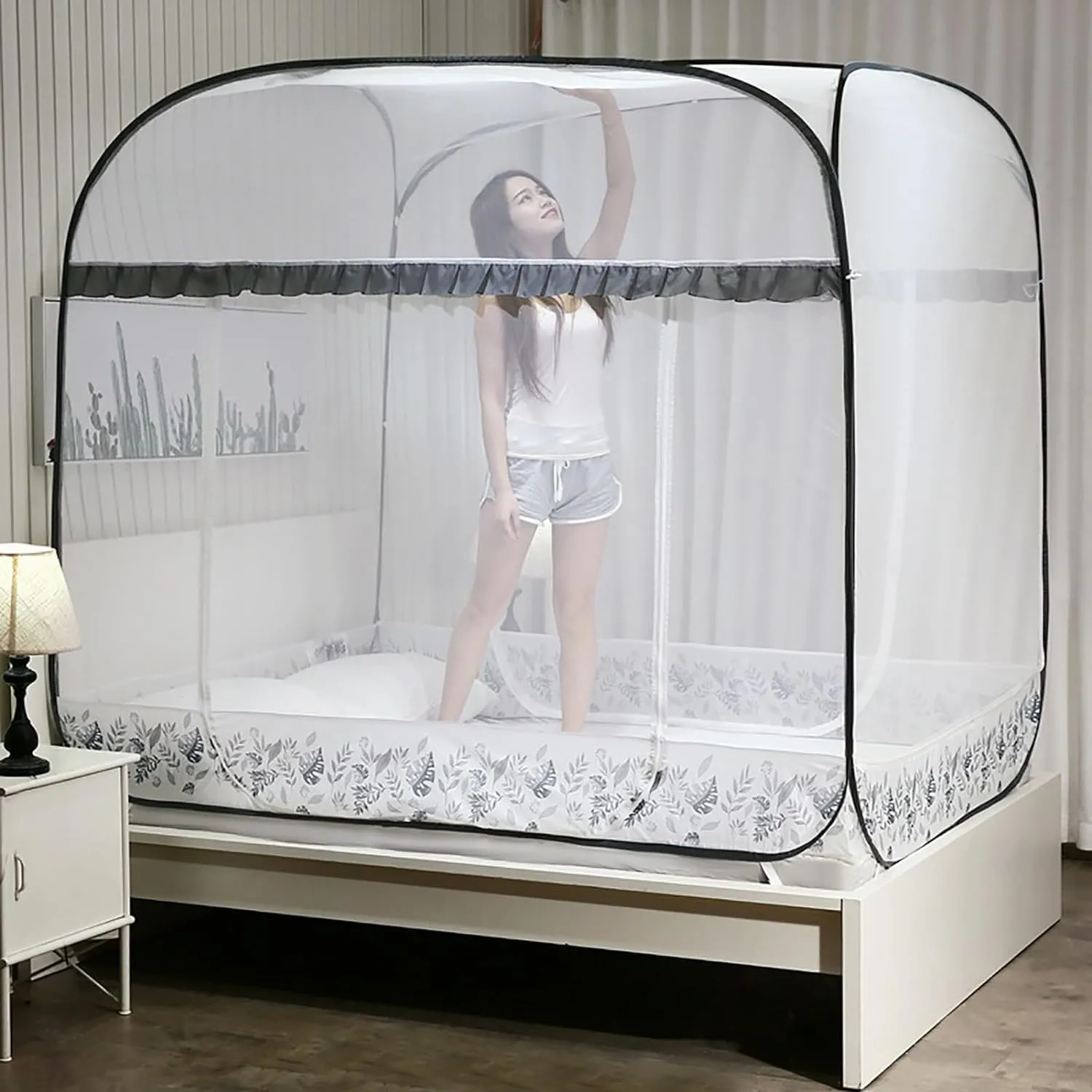 Mosquito Net, Portable Travel Mosquito Net Foldable Anti-Mosquito Net Camping Curtain with Bottom Anti(1.5m)