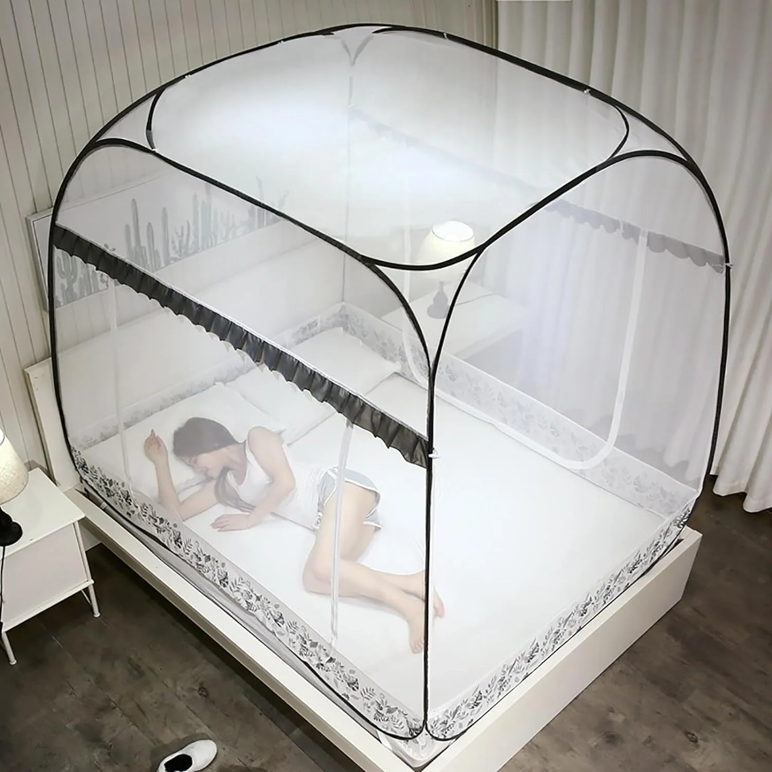 Mosquito Net, Portable Travel Mosquito Net Foldable Anti-Mosquito Net Camping Curtain with Bottom Anti(1.5m)