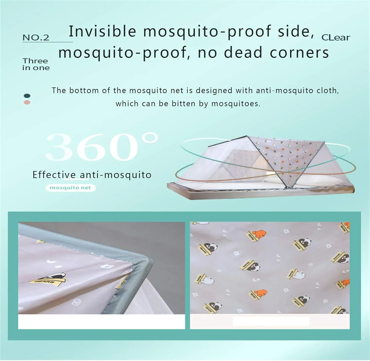Mosquito Net with Holder Arch Portable Foldable Indoor Anti-Mosquito Cover Folding Mosquito Net Bed Mosquito Tent Installation-Travel Outdoor Anti-Mosquito Net