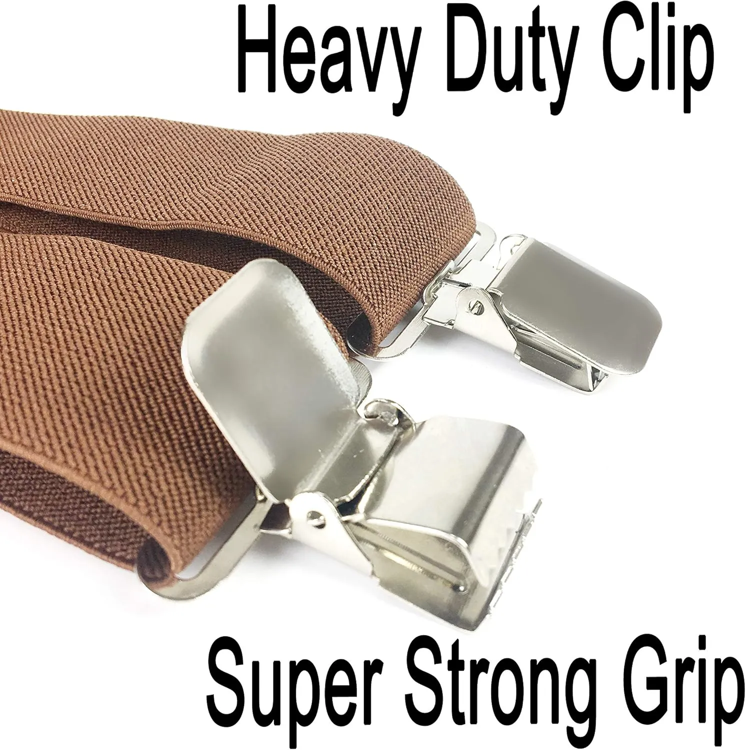 Moulen Men's X-Back 2 Inches Wide Heavy Duty Clips Adjustable Suspenders