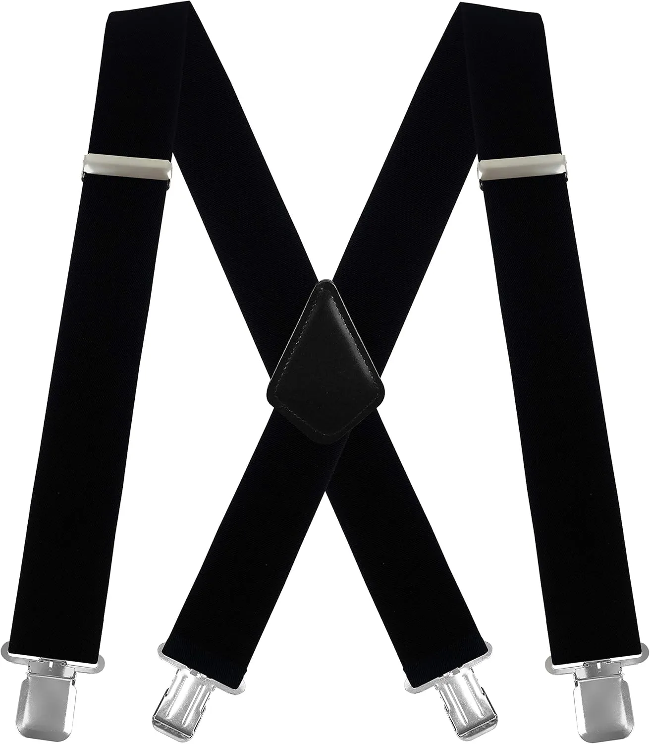 Moulen Men's X-Back 2 Inches Wide Heavy Duty Clips Adjustable Suspenders