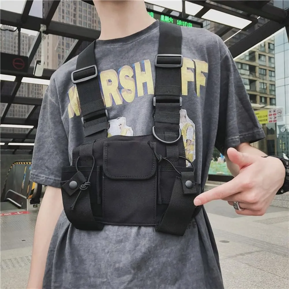Multi-Pocket Chest Rig Bag Utility Vest Chest Bag for Men Hip Hop Chest Pack