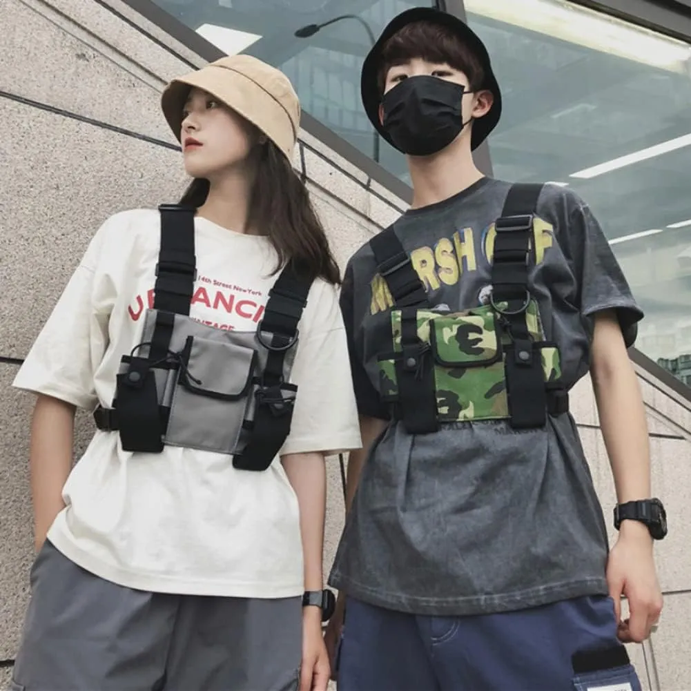 Multi-Pocket Chest Rig Bag Utility Vest Chest Bag for Men Hip Hop Chest Pack