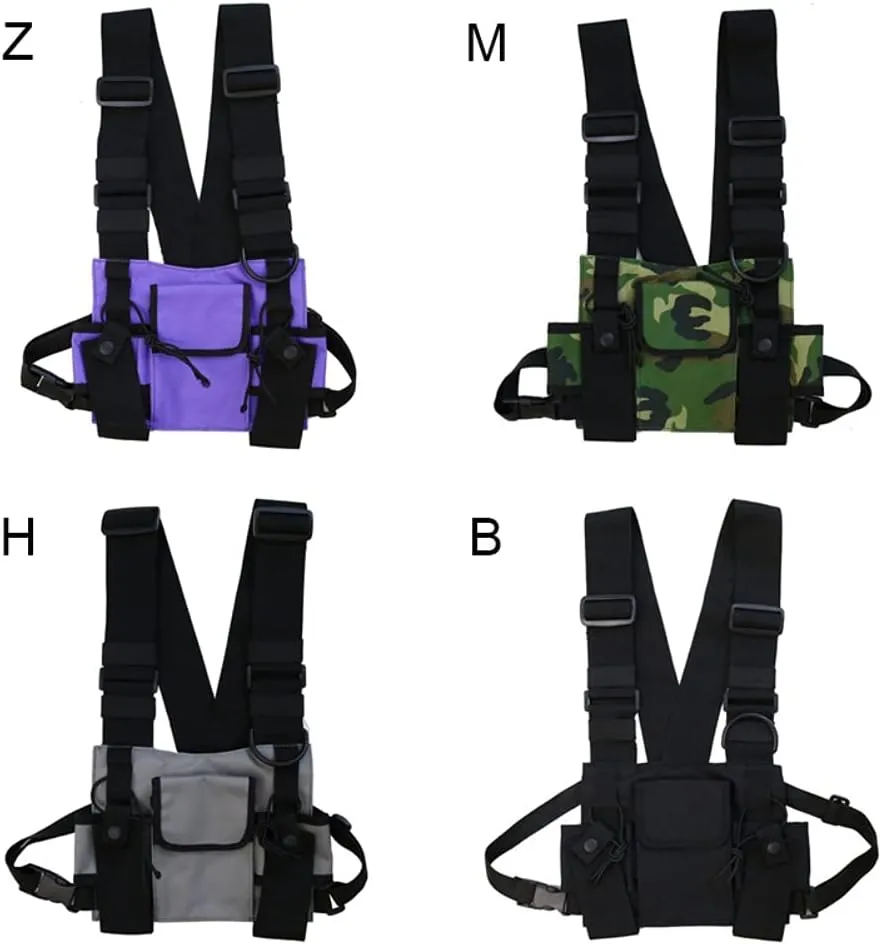 Multi-Pocket Chest Rig Bag Utility Vest Chest Bag for Men Hip Hop Chest Pack