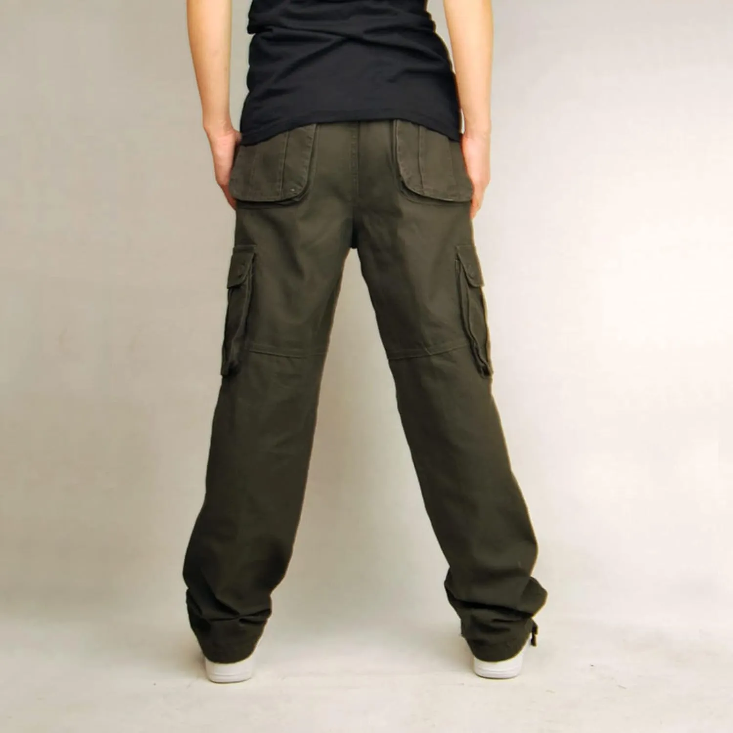 Muscularfit Baggy Cargo Pants for Men 2023 Casual Loose Multi Pockets Camouflage Trouser Lounge Buckle Zipper Camo Sweatpants