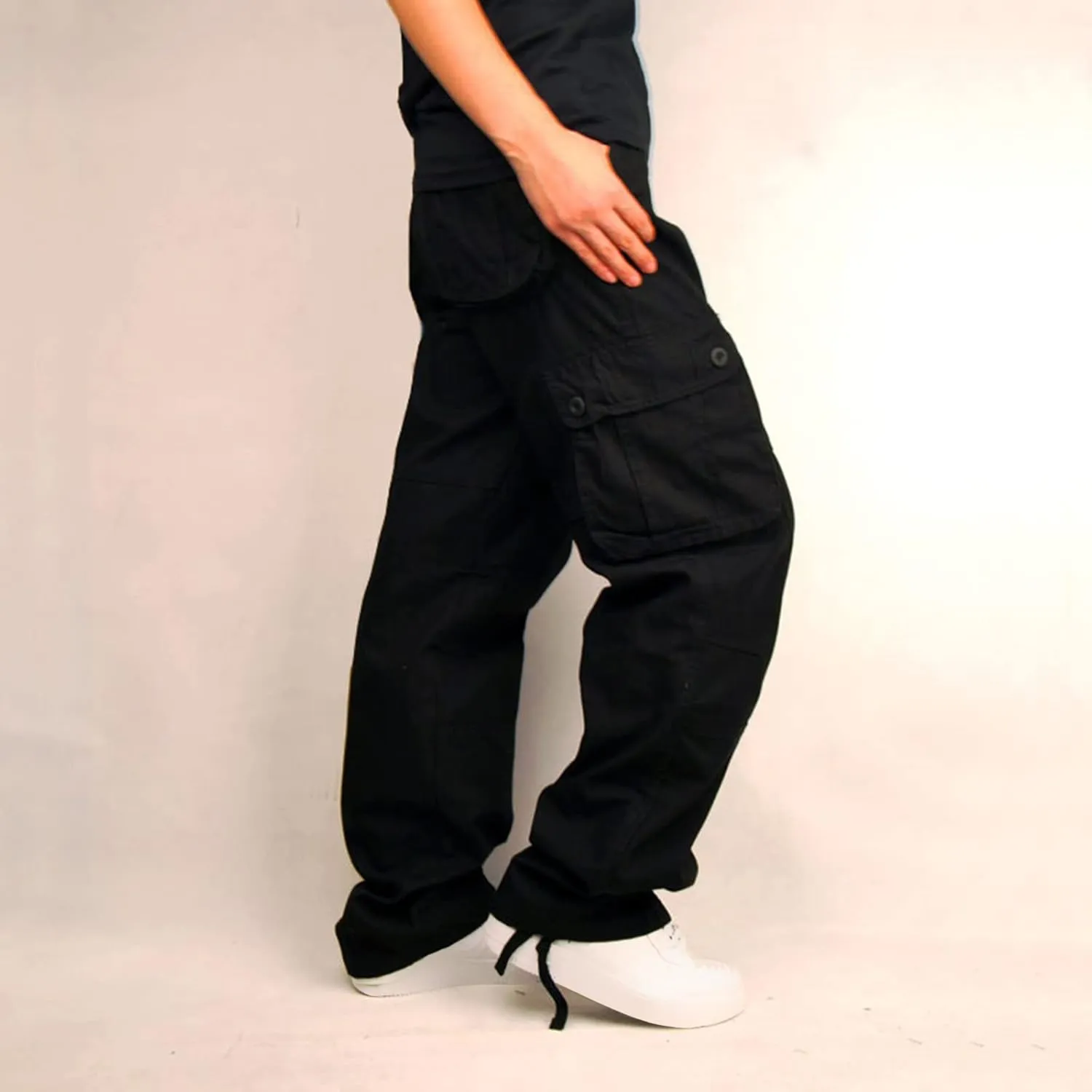 Muscularfit Baggy Cargo Pants for Men 2023 Casual Loose Multi Pockets Camouflage Trouser Lounge Buckle Zipper Camo Sweatpants