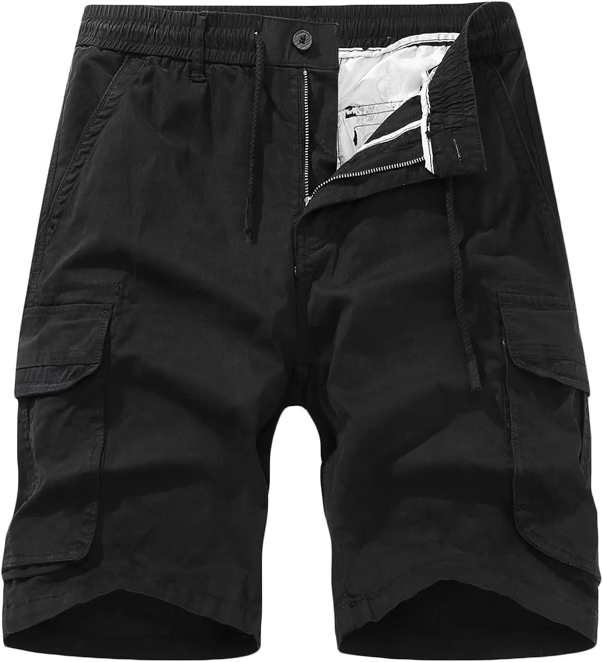Muscularfit Basketball Shorts for Men 2023 Drawstring Elastic Waist Cargo Short Multi Pockets Solid Sport Work Utility Shorts