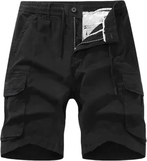 Muscularfit Basketball Shorts for Men 2023 Drawstring Elastic Waist Cargo Short Multi Pockets Solid Sport Work Utility Shorts