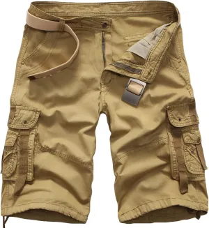 Muscularfit Cargo Shorts Men Big and Tall Multi Pocket Cotton Shorts Vintage Tooling Shorts Summer Outdoor Athletic Shorts