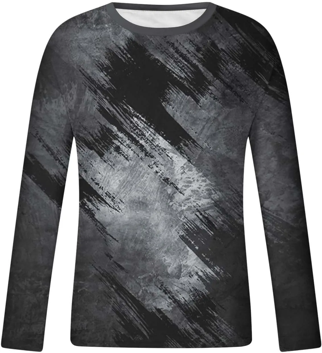 Muscularfit Crewneck Sweatshirt for Men 2024 Fashion Long Sleeve Contrast Color Pullover Blouse Casual Stylish Athletic Shirt
