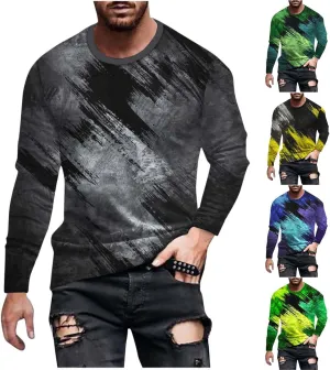 Muscularfit Crewneck Sweatshirt for Men 2024 Fashion Long Sleeve Contrast Color Pullover Blouse Casual Stylish Athletic Shirt