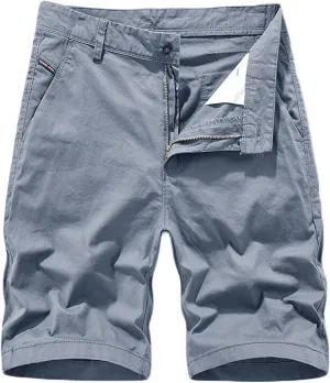 Muscularfit Khaki Shorts for Men 2023 Regular Fit Cotton Cargo Shorts with Pockets Big and Tall Work Utility Shorts Outdoor