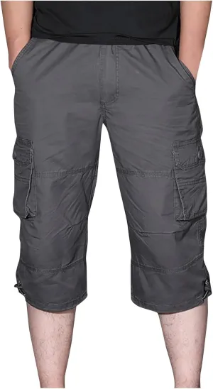 Muscularfit Men Cargo Pants Regular Fit Solid Cotton Multi Pockets Tooling Shorts Casual Loose Outdoor Sports Sweatpants 2023