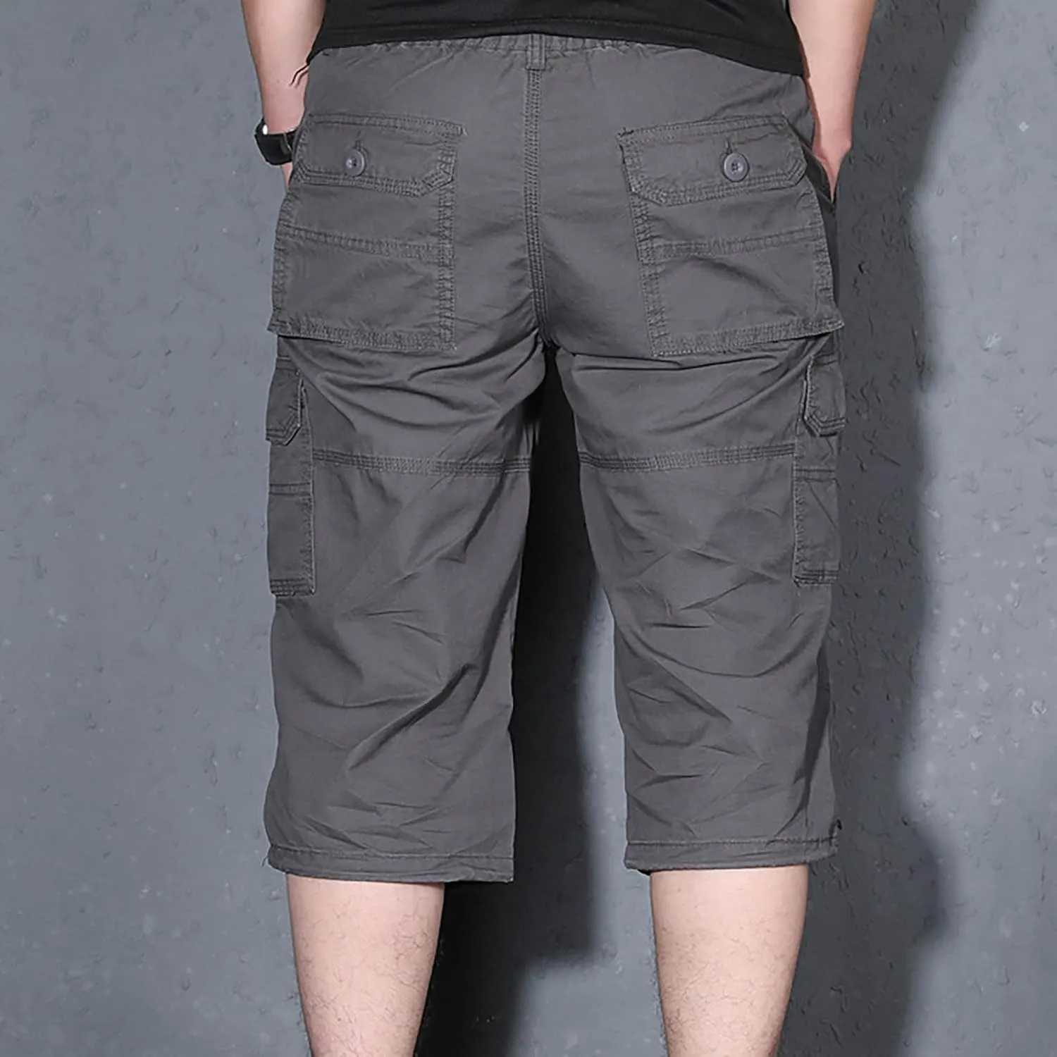 Muscularfit Men Cargo Pants Regular Fit Solid Cotton Multi Pockets Tooling Shorts Casual Loose Outdoor Sports Sweatpants 2023