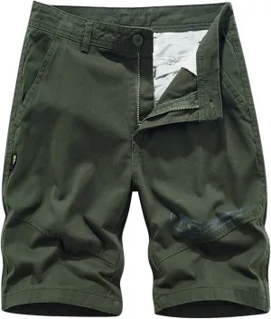 Muscularfit Men Workout Shorts Regular and Big & Tall Cotton Solid Cargo Shorts Outdoor Fashion Sport Work Utility Shorts
