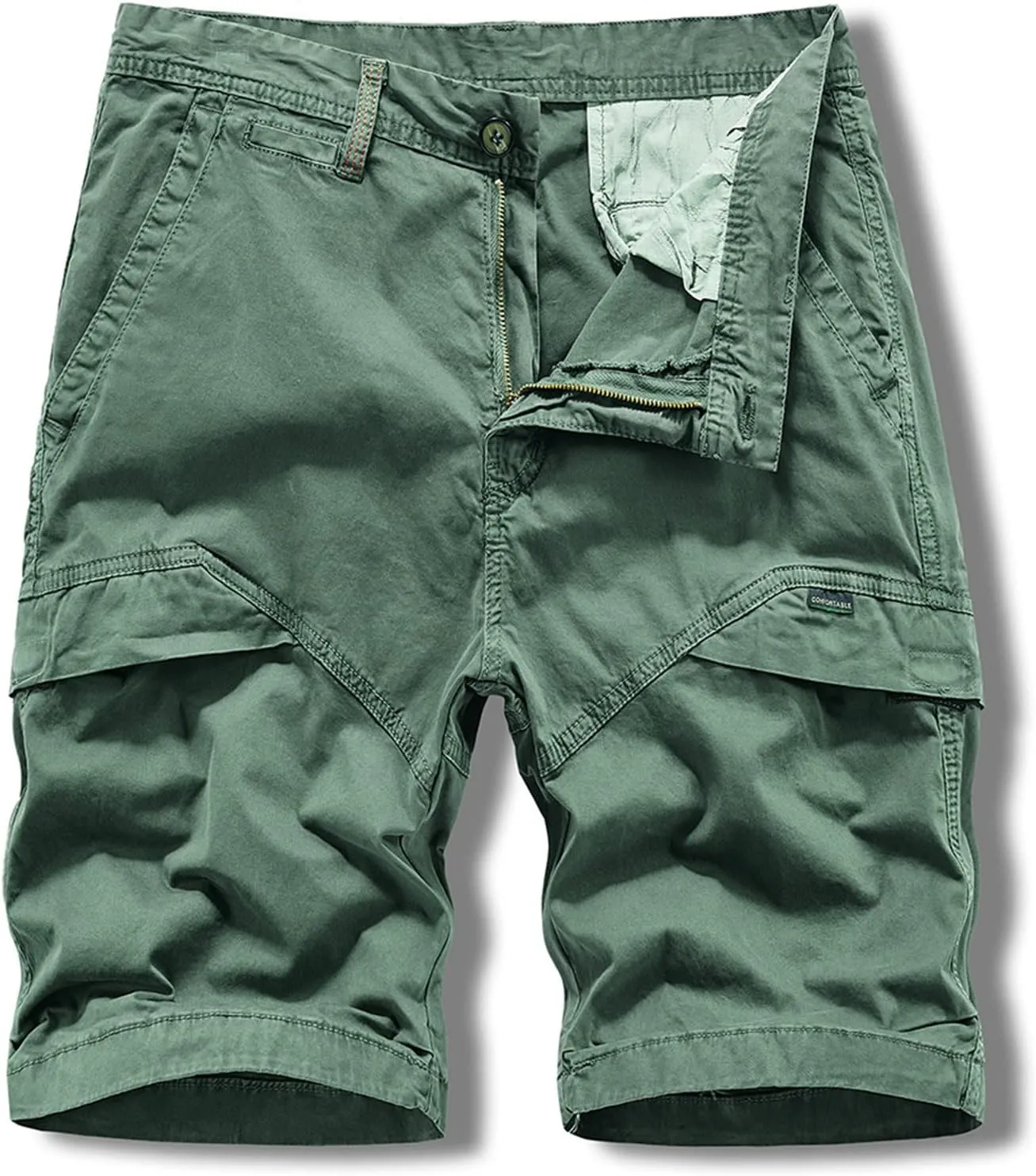 Muscularfit Shorts Men Casual Cotton Solid Multi Pockets Cargo Shorts Summer Outdoor Fashion Work Utility Tooling Shorts 2023