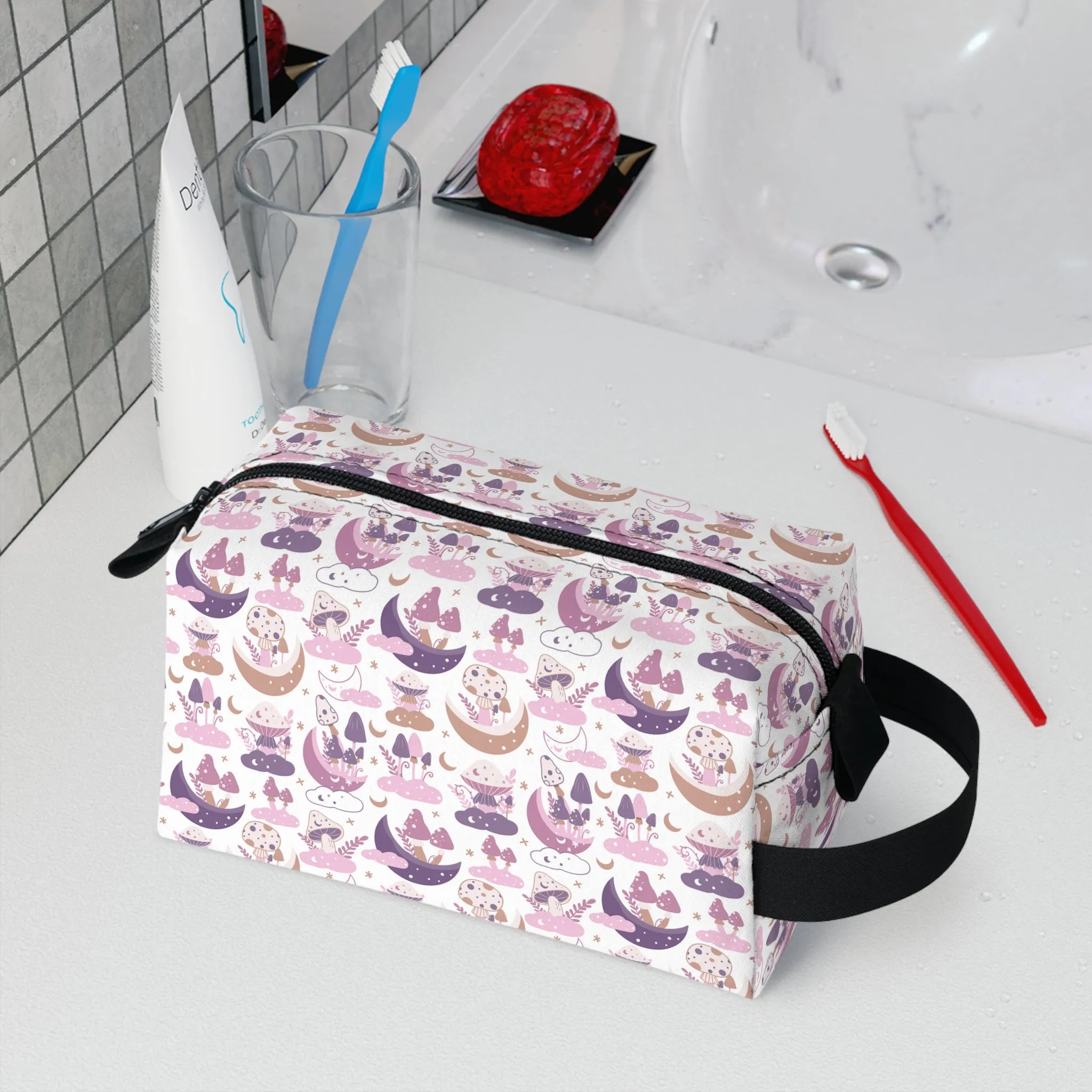 Mushroom Toiletry Bag | Enchanted Forest Design | Water-Resistant & Durable Organizer for Camping, Travel, College