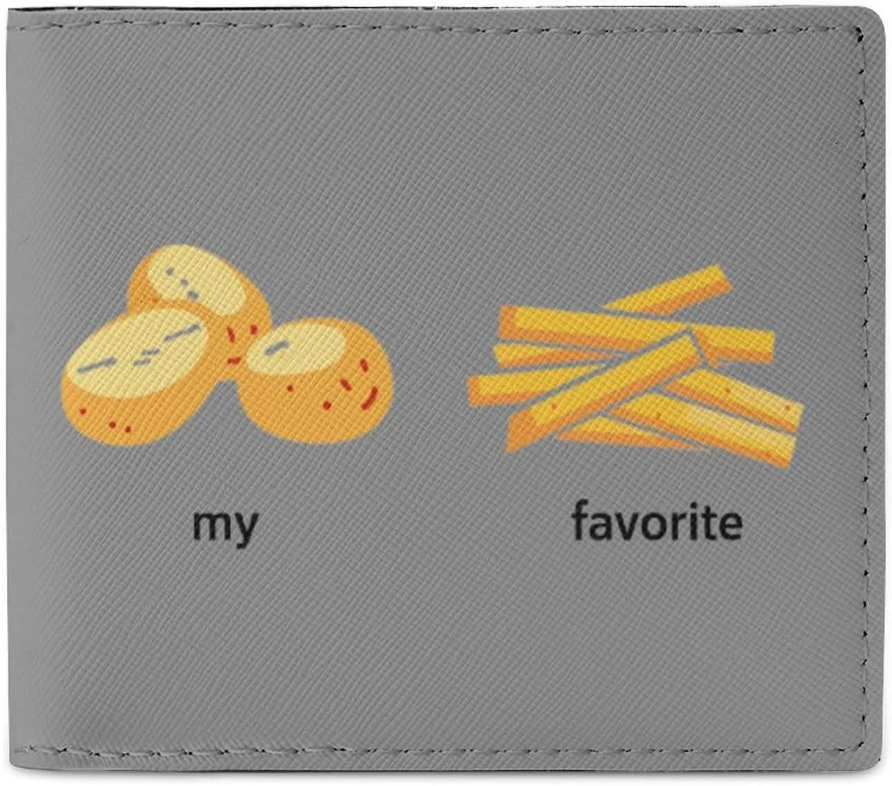 My Favorite Food Potato Fries Novelty Bifold Wallet Funny Purse Front Pocket Holder Money Clip with ID Credit Card Slots for Men Women