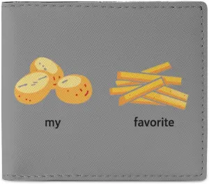 My Favorite Food Potato Fries Novelty Bifold Wallet Funny Purse Front Pocket Holder Money Clip with ID Credit Card Slots for Men Women