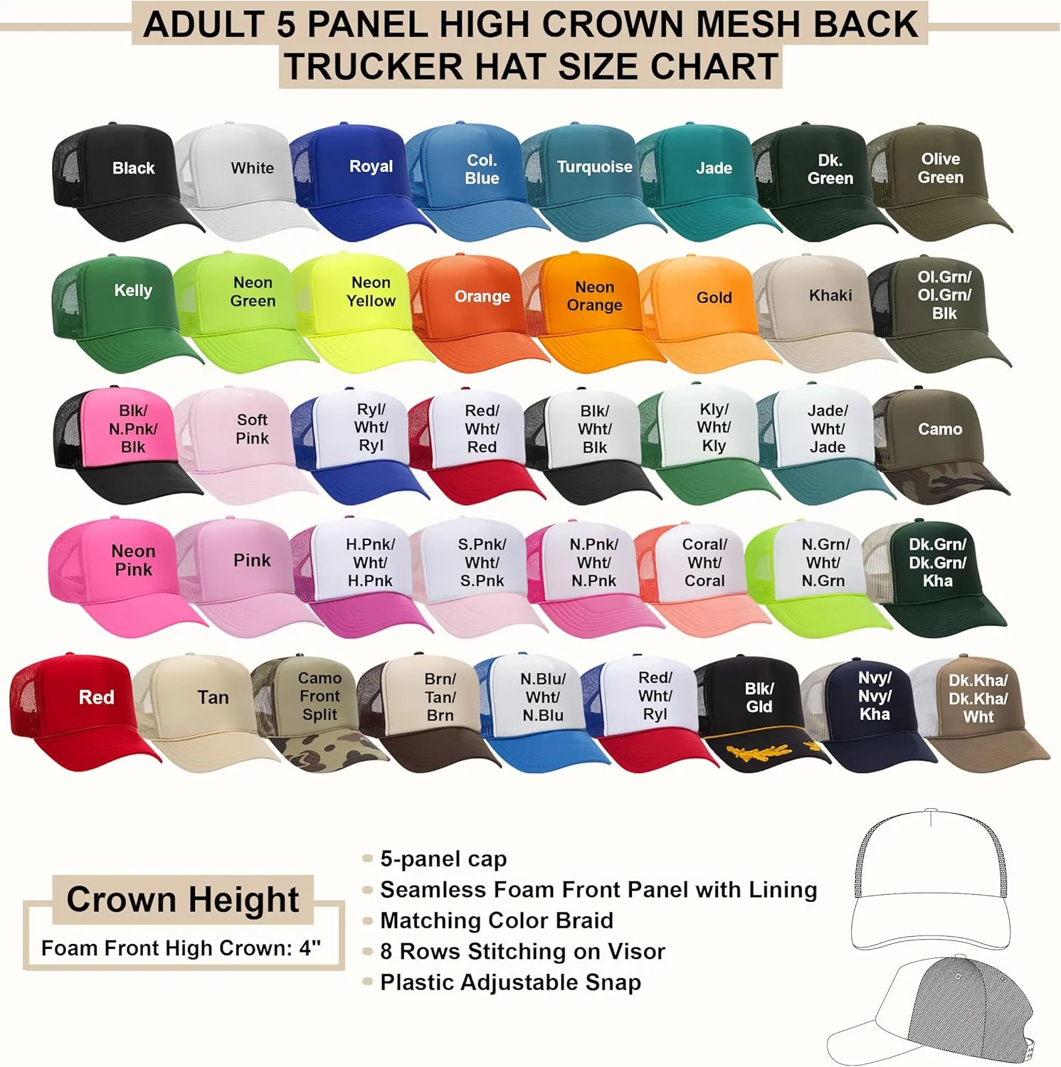 NACRE APPAREL Embroidered Trucker Hat Embroidery Design Trucker Hat Baseball Hat