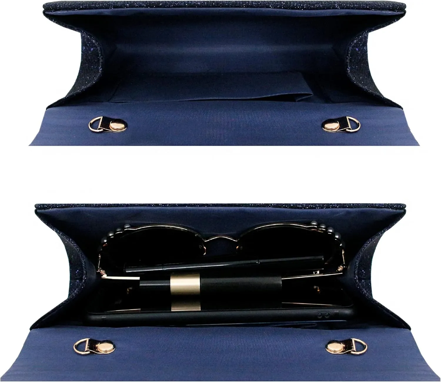 Naimo Flap Dazzling Small Clutch Bag Evening Bag With Detachable Chain
