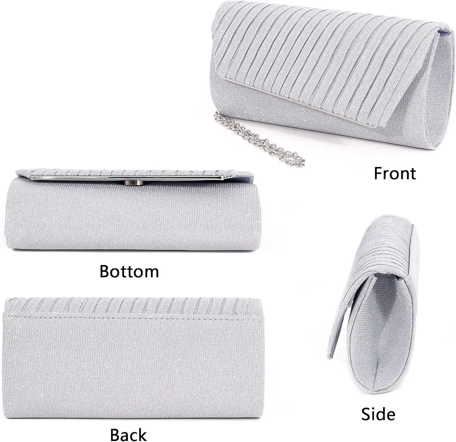 Naimo Flap Dazzling Small Clutch Bag Evening Bag With Detachable Chain