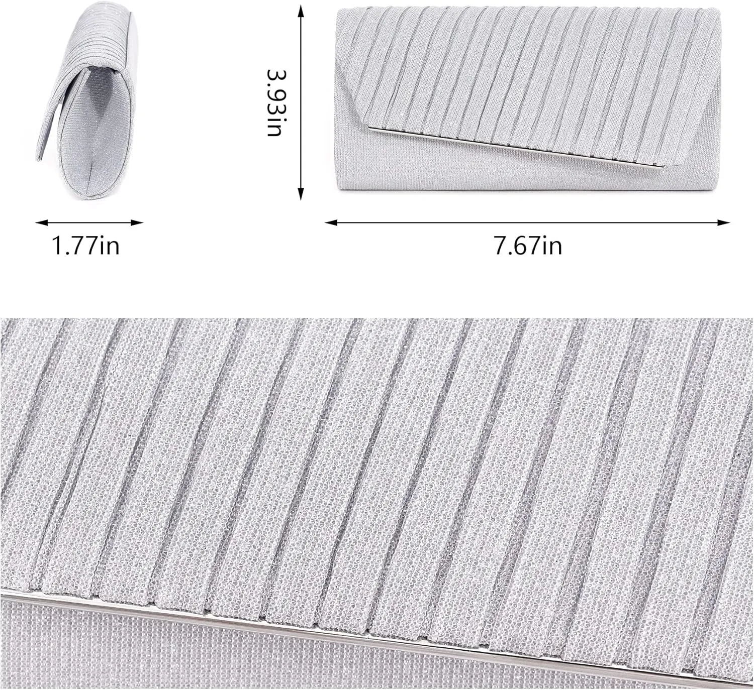 Naimo Flap Dazzling Small Clutch Bag Evening Bag With Detachable Chain
