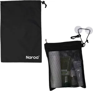 Naroa Waterproof Multifunctional Toiletry Shower Bag for Gym, Travel, Business and Foldable Portable Hanging Bathroom Mesh Caddy with Wet & Dry Storage Suction Hook Tote for Men Women