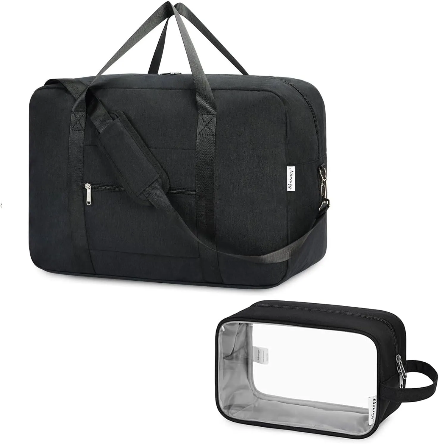 Narwey Travel Duffel Bag With Clear Travel Toiletry Bag for Women and Men