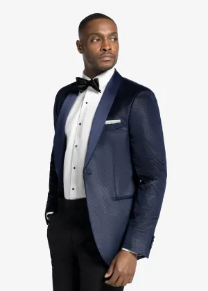 Navy Shawl Velvet Tuxedo Jacket Regular X