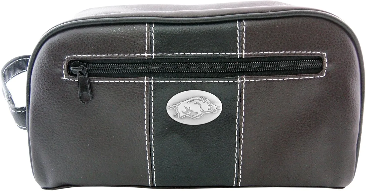 NCAA Arkansas Razorbacks Zep-Pro Toiletry Concho Bag, Brown