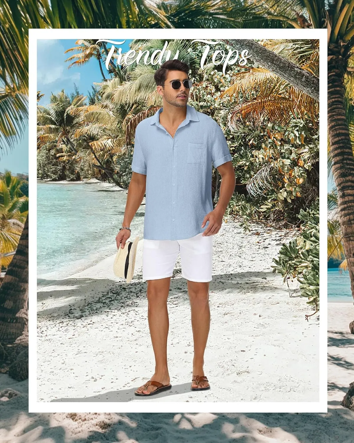 Neer Men's Big and Tall Cotton Linen Shirts M-7XL Short Sleeve Casual Button Down Blouses with Pocket Summer Beach Tops