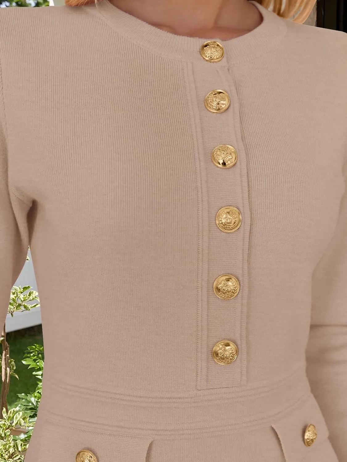 NENONA Women's 2025 Fall Sweater Dress Winter Long Sleeve Button Elegant Formal Party Mini Dresses