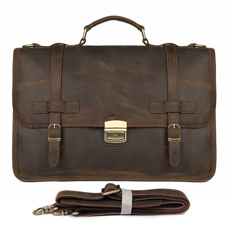 New British Style Briefcase Leather Business Bag