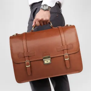 New British Style Briefcase Leather Business Bag